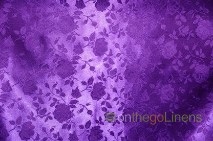 Floral Jacquard Satin Fabric by the Yard | Isabella Floral Jacquard | 60 Wide | Rose Jacquard Satin Fabric |