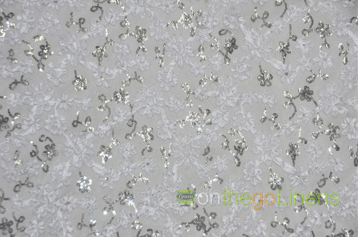 Luxury Mesh Embroidery Fabric | Mesh Sequins Embroidery Fabric | Multiple Colors | 52" Wide |
