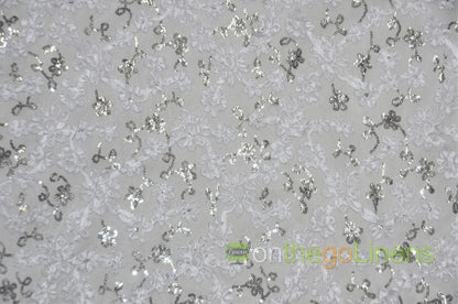 Luxury Mesh Embroidery Fabric | Mesh Sequins Embroidery Fabric | Multiple Colors | 52" Wide |