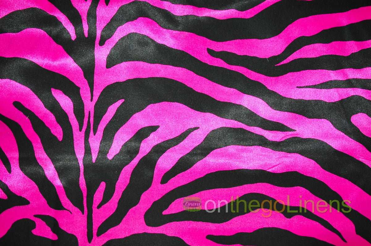 Zebra Print Charmeuse Satin Fabric | Silky Satin Zebra Print Fabric | 100% Polyester |