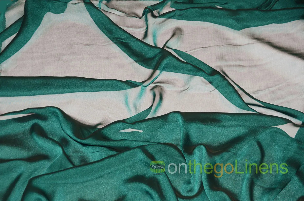 Hunter Green Two Tone Chiffon