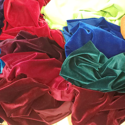 Stretch Velvet Fabric by the Yard | Soft and Smooth Spandex Velvet Fabric | 60" wide | Multiple Colors | Wholesale Bolt Available |