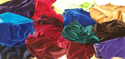 Stretch Velvet Fabric by the Yard | Soft and Smooth Spandex Velvet Fabric | 60" wide | Multiple Colors | Wholesale Bolt Available |