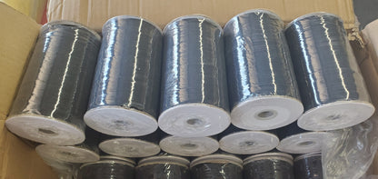 1/8 Inch Elastic Braided | 220 Yard Spool | White and Black |