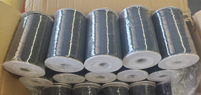 1/8 Inch Elastic Braided | 220 Yard Spool | White and Black |