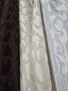 Scarlet Brocade Fabric by the Yard | Damask Brocade Fabric | 60 Wide | White Ivory Brown |