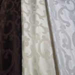 Scarlet Brocade Fabric by the Yard | Damask Brocade Fabric | 60 Wide | White Ivory Brown |