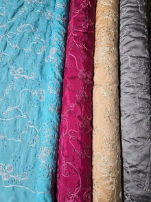 Ribbon Taffeta with Sequins Fabric by the Yard | Sequins Ribbon Taffeta Fabric | 54" Wide |