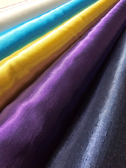 Shantung Satin Fabric by the Yard & Bolt | Reversible Silk Satin Fabric | 100% Polyester | 60" Wide | Multiple Colors |