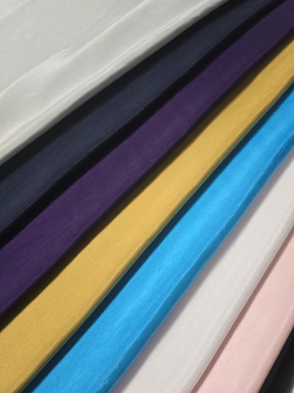 Shantung Satin Fabric by the Yard & Bolt | Reversible Silk Satin Fabric | 100% Polyester | 60" Wide | Multiple Colors |
