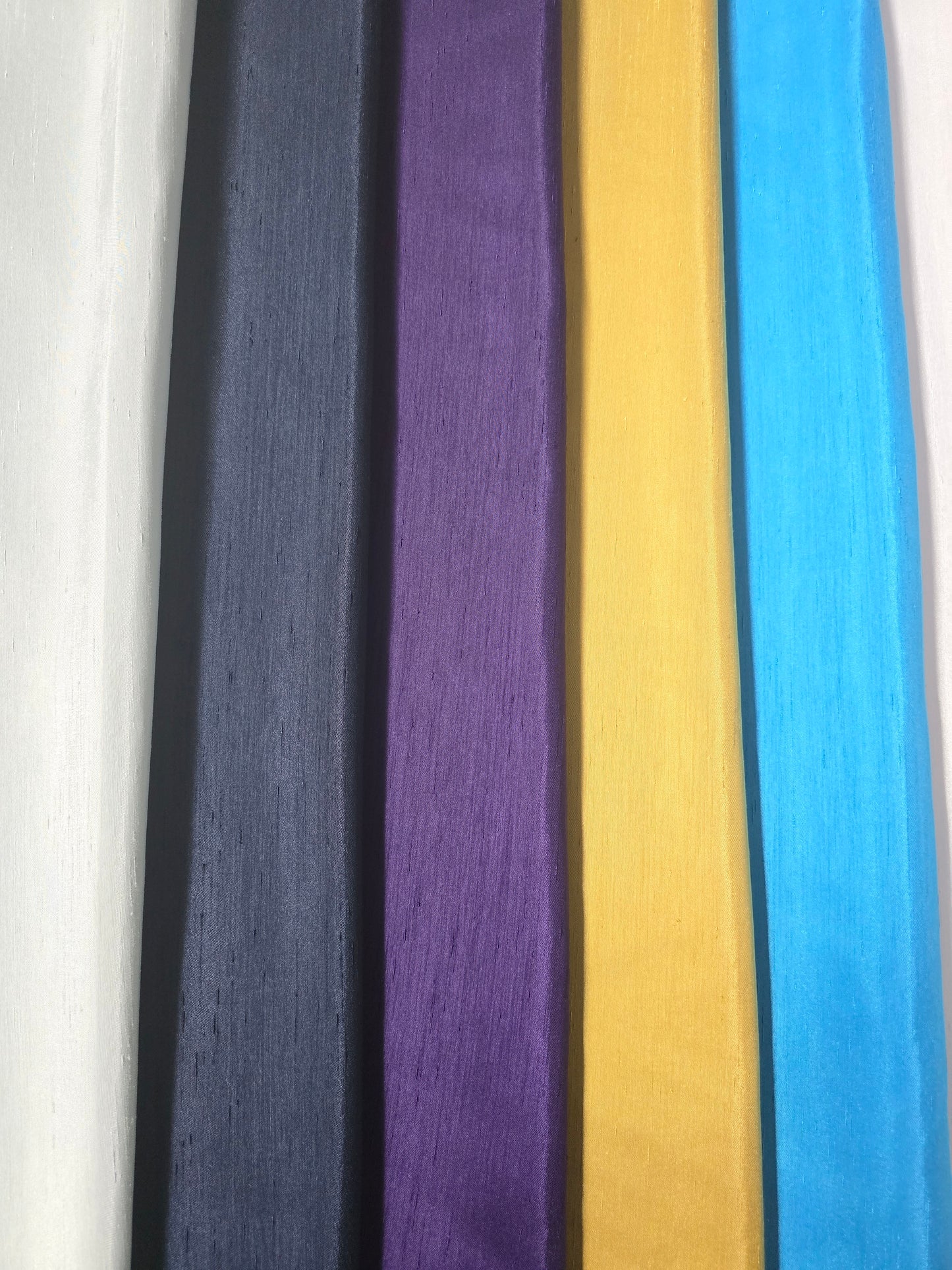 Shantung Satin Fabric by the Yard & Bolt | Reversible Silk Satin Fabric | 100% Polyester | 60" Wide | Multiple Colors |