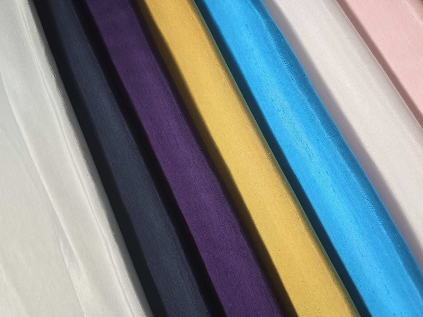 Shantung Satin Fabric by the Yard & Bolt | Reversible Silk Satin Fabric | 100% Polyester | 60" Wide | Multiple Colors |