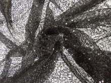 Black Spider Web Sequin Fabric by the Yard Embroidered Mesh