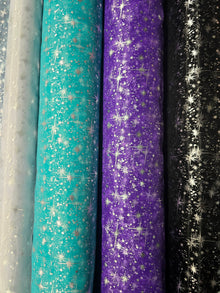 Star Foil Organza Fabric by the Yard | Metallic Star Print on Organza Fabric | 60" Wide | Multiple Colors |