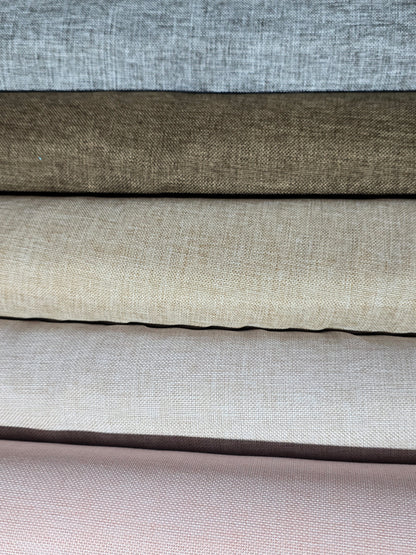 Vintage Linen Event Drapery Panels | Imitation Burlap Curtains | Washable 100% Polyester Burlap |