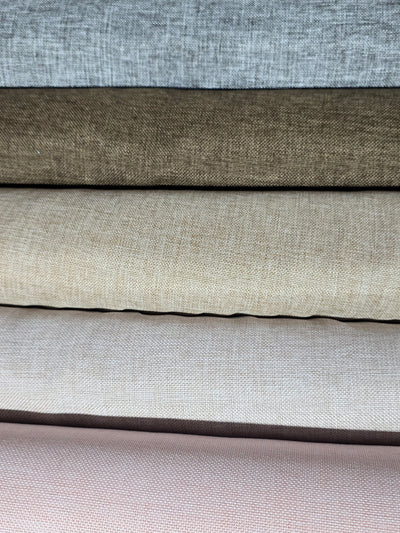 Vintage Linen Event Drapery Panels | Imitation Burlap Curtains | Washable 100% Polyester Burlap |