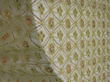 Coco Star Embroidery Fabric by the Yard | Metallic Coco Star Embroidery in Gold and Silver |