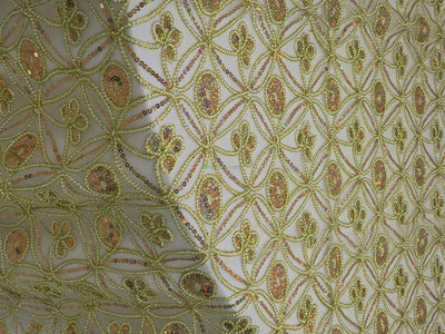 Coco Star Embroidery Fabric by the Yard | Metallic Coco Star Embroidery in Gold and Silver |