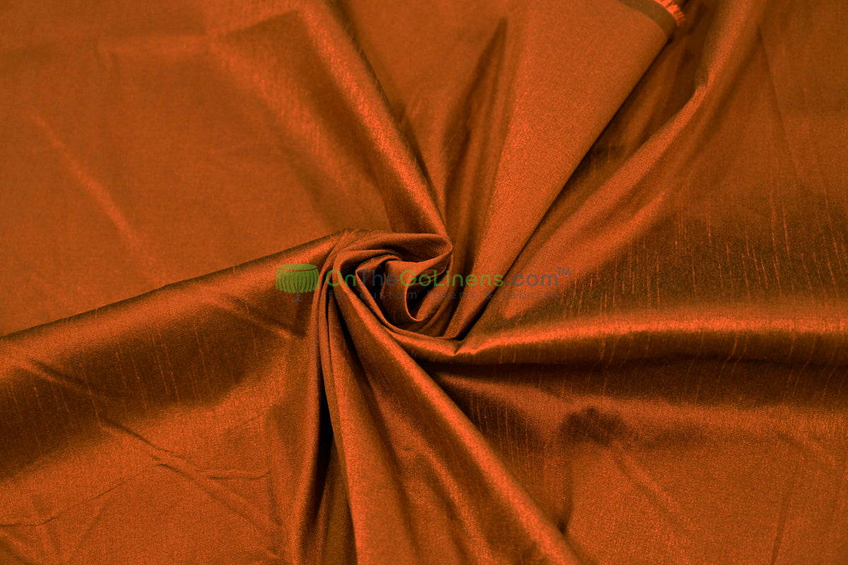 Faux Dupioni Silk Fabric | Imitation Dupioni Silk Fabric by the Yard | 54" Wide | 100% Polyester |
