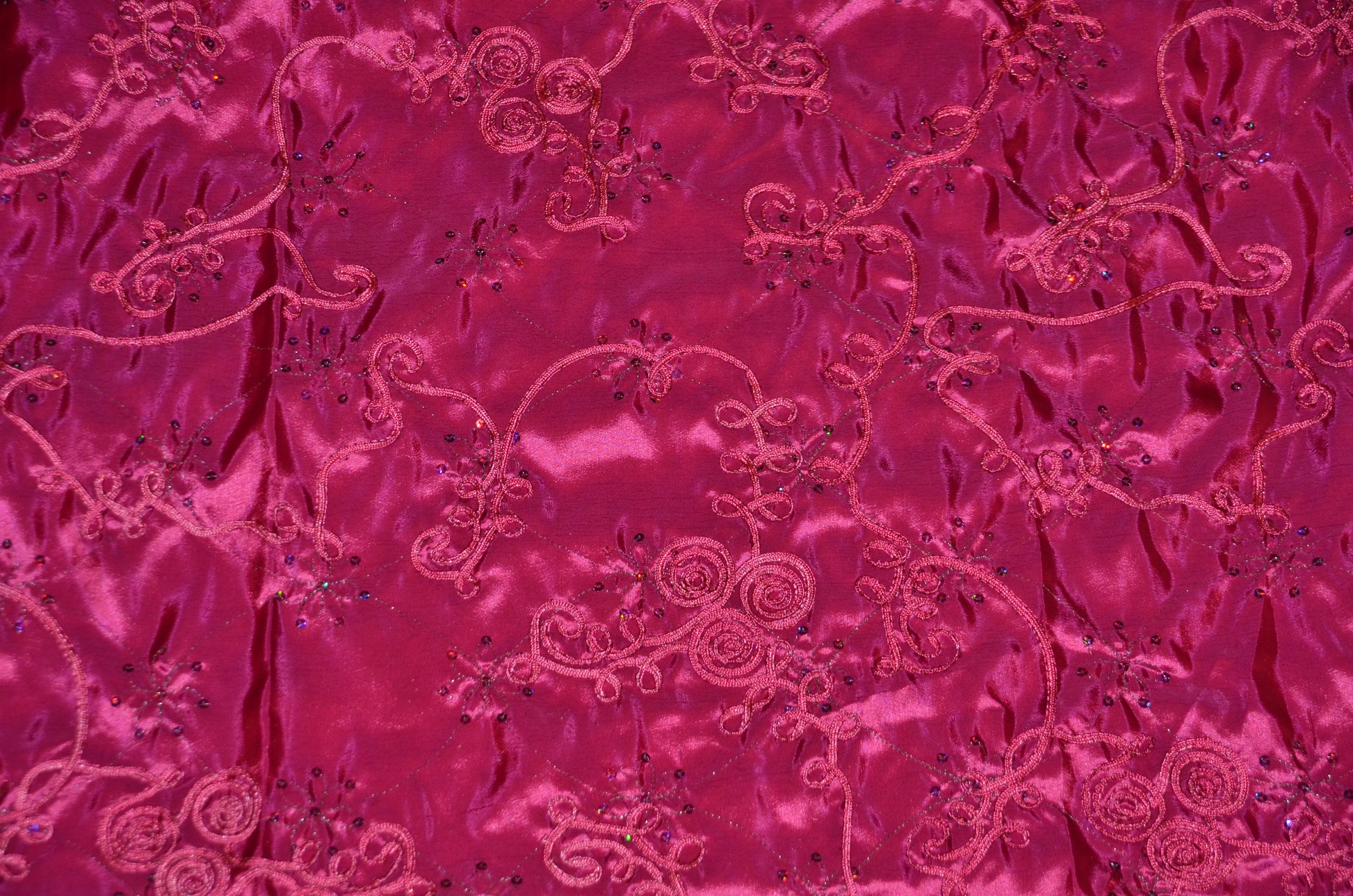 Fuchsia Sequins Ribbon Taffeta