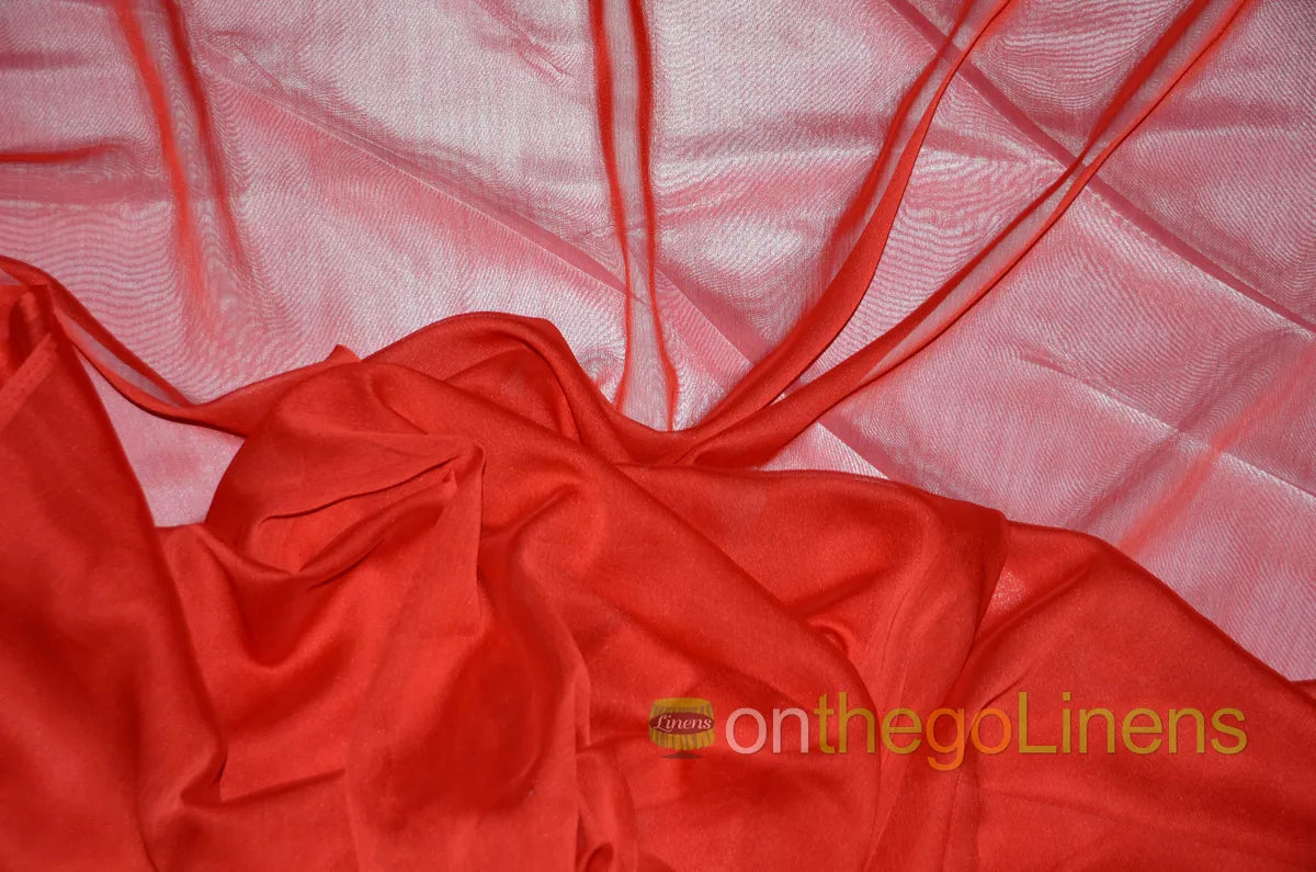 Red Two Tone Chiffon