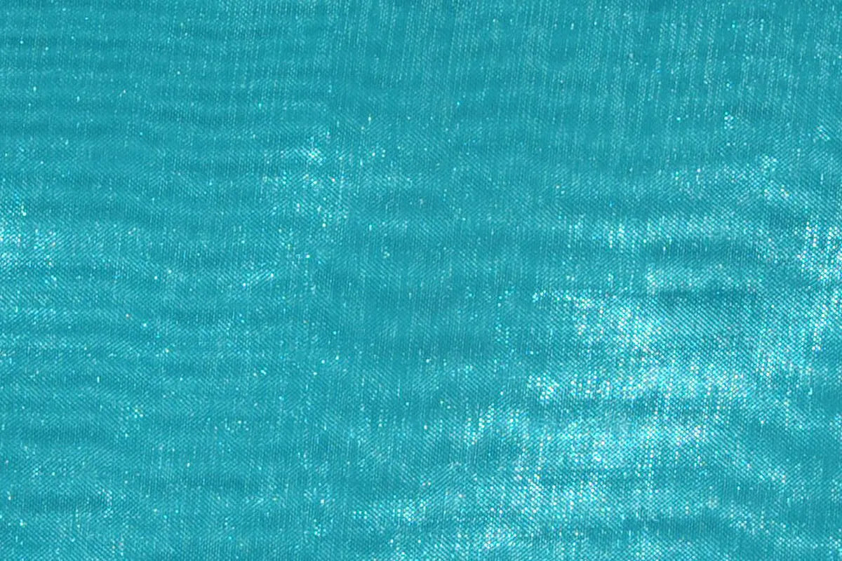 Dark Aqua Mirror Organza