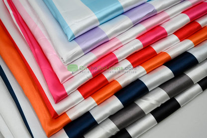 2" Stripe Charmeuse Satin Print Table Runners