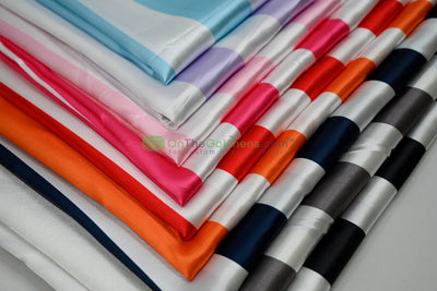 2" Stripe Charmeuse Satin Print Table Linens