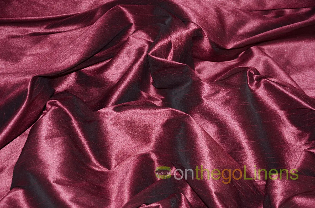 Faux Dupioni Silk Fabric | Imitation Dupioni Silk Fabric by the Yard | 54" Wide | 100% Polyester |