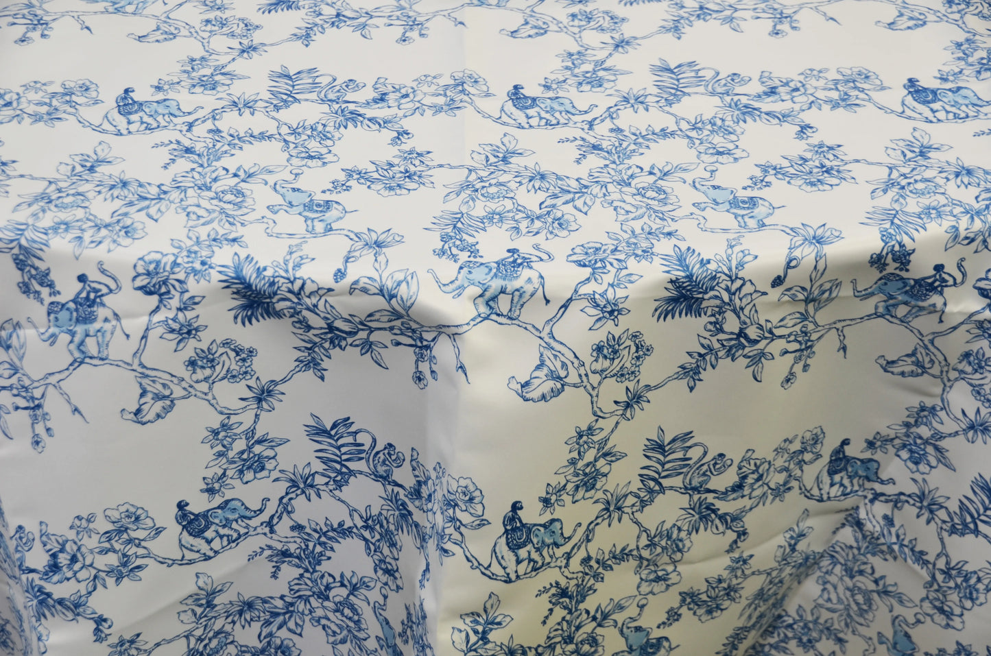 Ben Toile Print Fabric by the Yard | French Style Toile Satin Print Fabric | 60" Wide | 100% Polyester |