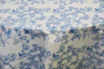 Ben Toile Print Fabric by the Yard | French Style Toile Satin Print Fabric | 60" Wide | 100% Polyester |