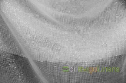 Metallic Faux Sheer Table Linen| Metallic Linen Tablecloths | 108" Wide | Gold and Silver |