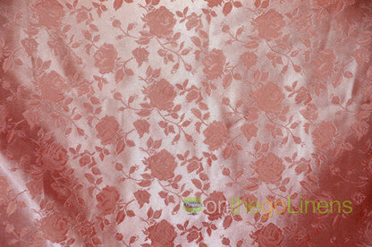 Floral Jacquard Satin Fabric by the Yard | Isabella Floral Jacquard | 60 Wide | Rose Jacquard Satin Fabric |