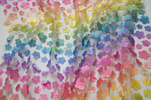 Rainbow 3D Flower Embroidered Tulle | Light & Soft | Ideal for Gowns, Kidswear & Cosplay