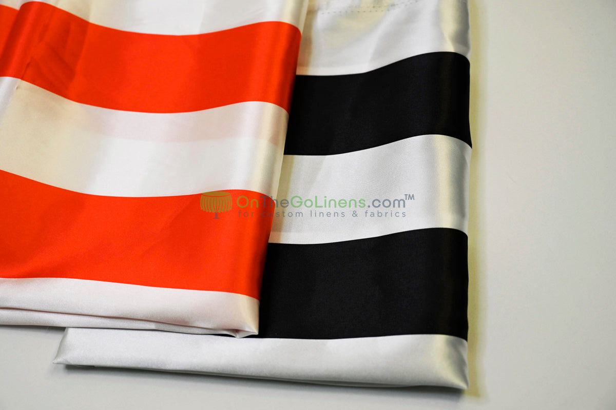 3" Stripe Charmeuse Satin Print Fabrics