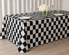 3 inch checker lamour satin 8ft table drape 