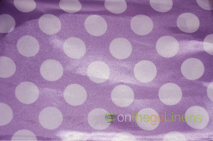 Polka Dot Charmeuse Satin Print Fabric by the Yard | 60" Wide | Large Dots |