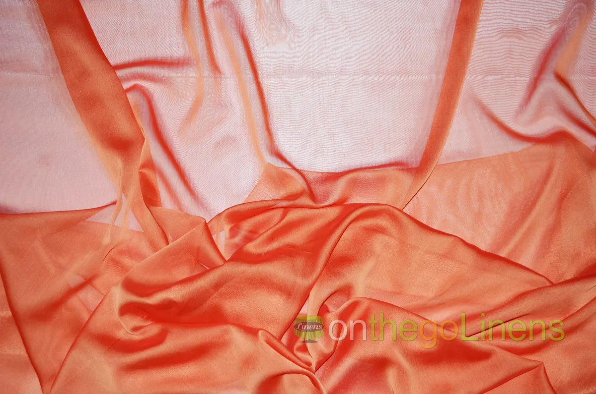 Red Orange Two Tone Chiffon