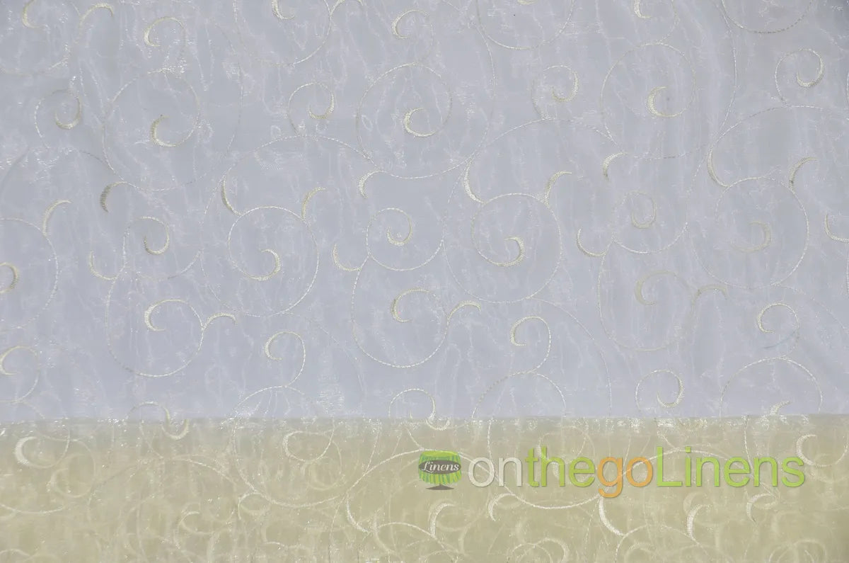 Ivory Swirl Organza