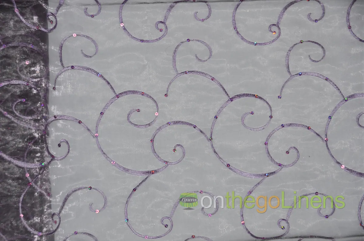 Organza Embroidery Dark Lilac