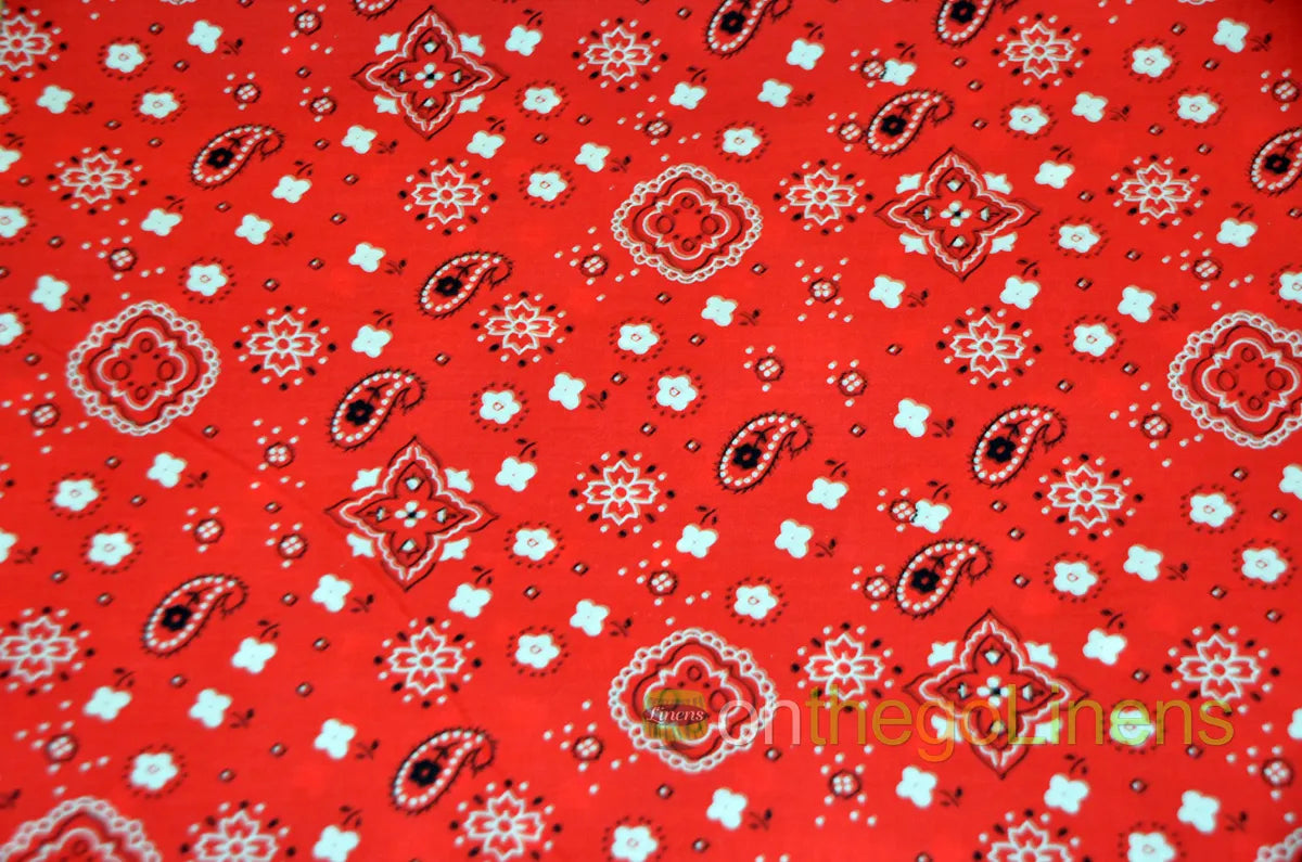 Bandana Cotton Fabric by the Yard | Bandanna Fabrics | 60" Wide |