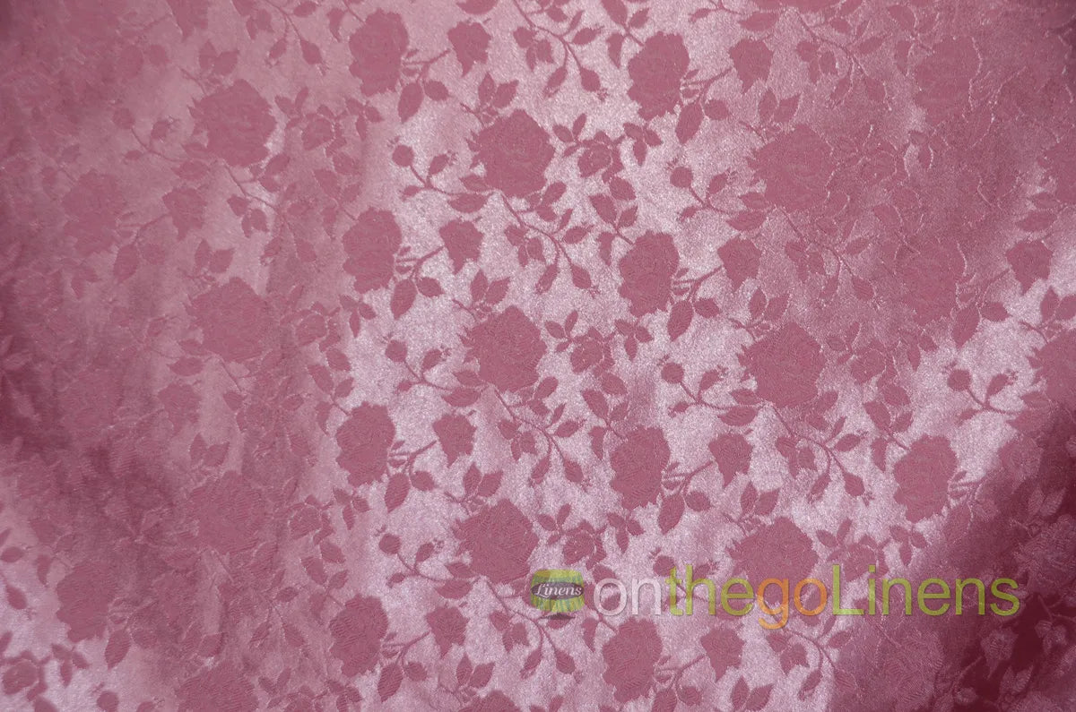 Floral Jacquard Satin Fabric by the Yard | Isabella Floral Jacquard | 60 Wide | Rose Jacquard Satin Fabric |