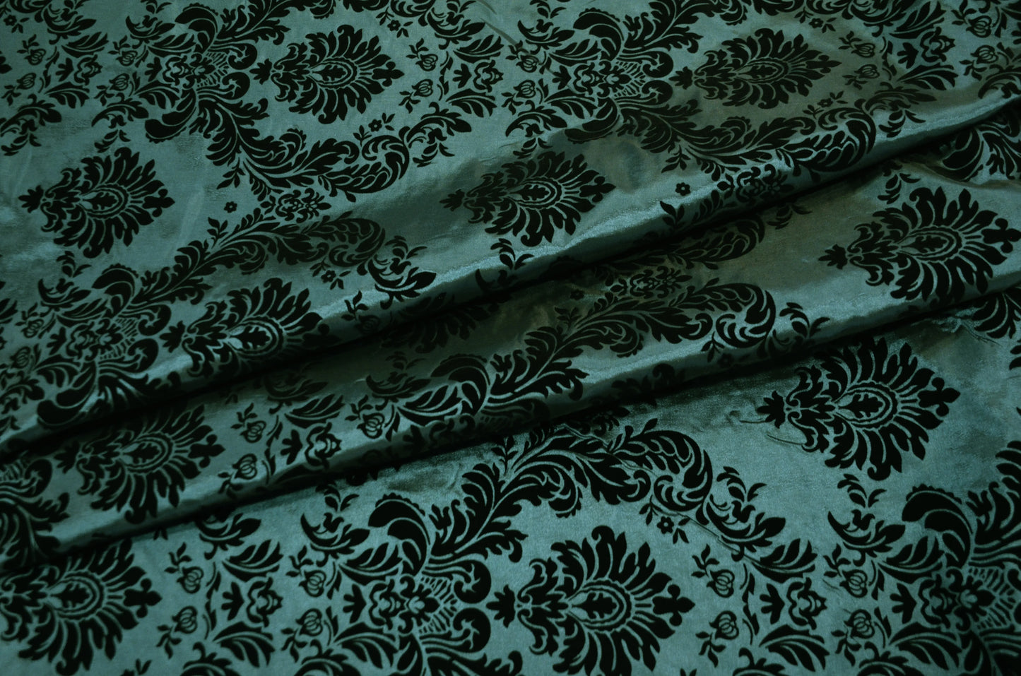 Damask Flocking Taffeta Fabric by the Yard | Flocking Velvet Damask Fabric | 60" wide |