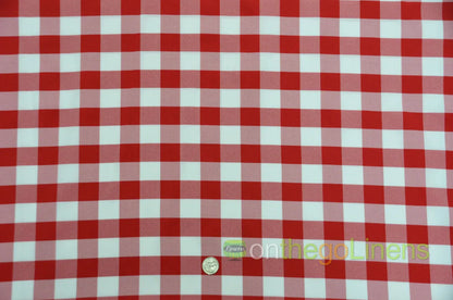 Picnic Checkered Tablecloths | Gingham Table Linens  | 100% Polyester | 1x1 Square |