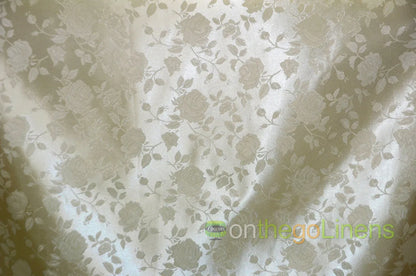 Floral Jacquard Satin Fabric by the Yard | Isabella Floral Jacquard | 60 Wide | Rose Jacquard Satin Fabric |