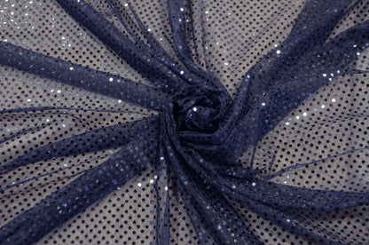 Navy Blue Confetti Dot Sequins