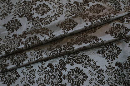 Damask Flocking Charcoal on Black