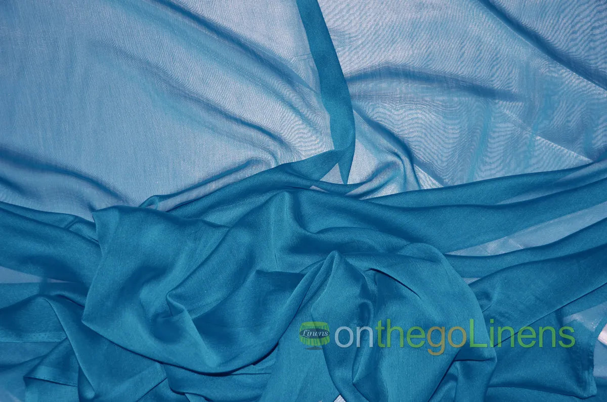 Dark Teal Two Tone Chiffon