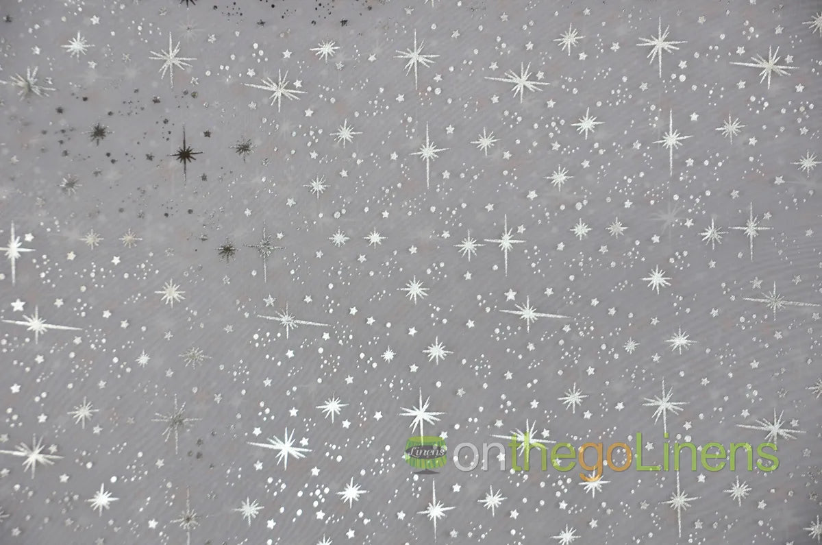 White Star Foil Organza