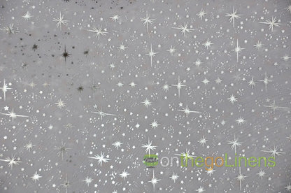 White Star Foil Organza